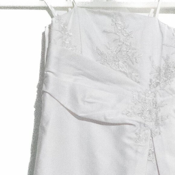 Tip Top Girls Bridal Party Dress Satin Embroidered A Line Spaghetti Straps 6 NWT - Picture 4 of 5